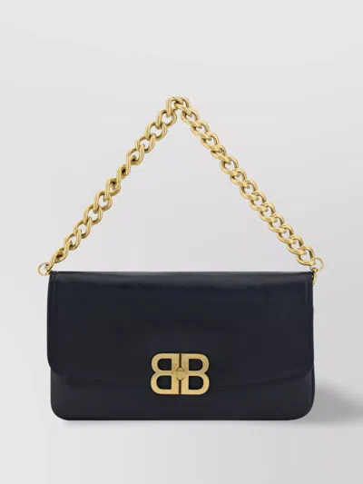 Balenciaga Soft Leather Shoulder Bag In Black