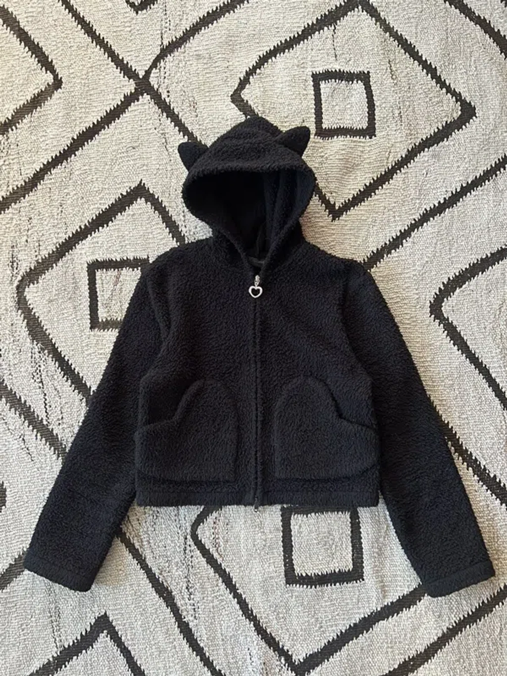 Pre-owned Balenciaga Softwear Cat Ear Fleece Hoodie In Black