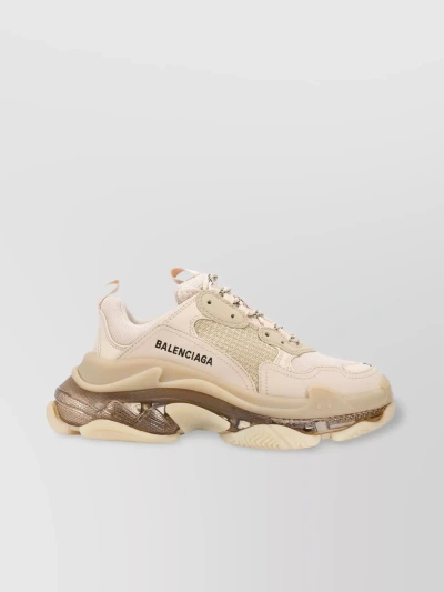 Balenciaga Sole Mesh Double Pull Reinforced Sneakers In Cream