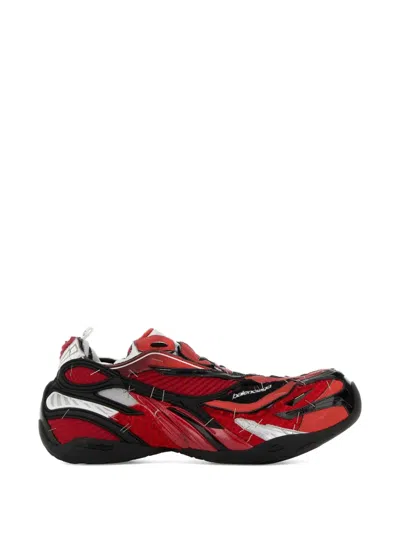 Balenciaga Men Two-tone Fabric Soleless Sneakers In Multi
