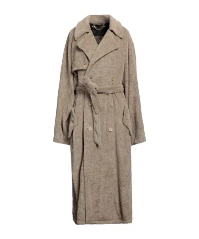Balenciaga Solid Color Long Trench Coat In Neutral