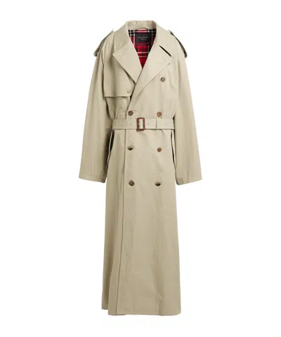 Balenciaga Solid Color Trench Coat In Neutral