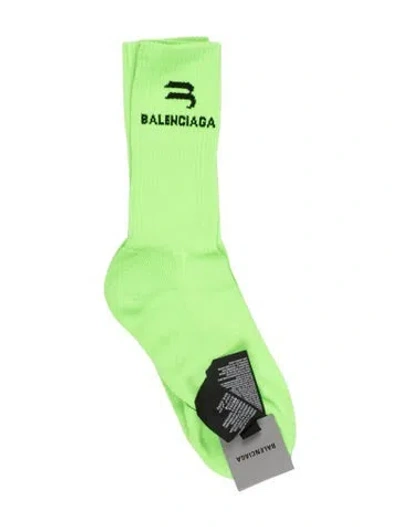 Pre-owned Balenciaga Solid Knee Socks  W/tags In Green