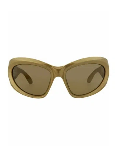 Pre-owned Balenciaga Solid Sunglasses W/ Tags In Gold