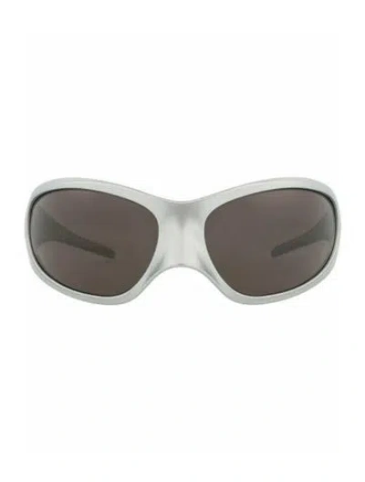 Pre-owned Balenciaga Solid Sunglasses W/ Tags In Silver