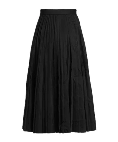 Balenciaga Solid Wool Pleated Skirt In Black