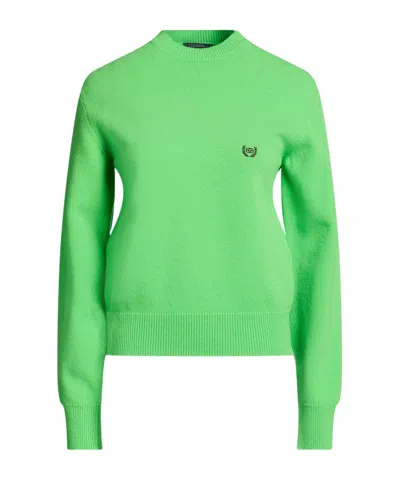 Balenciaga Solid-colored Wool Sweater In Green