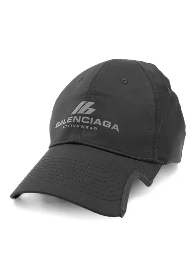 Balenciaga Activewear Logo-print Cap In Black