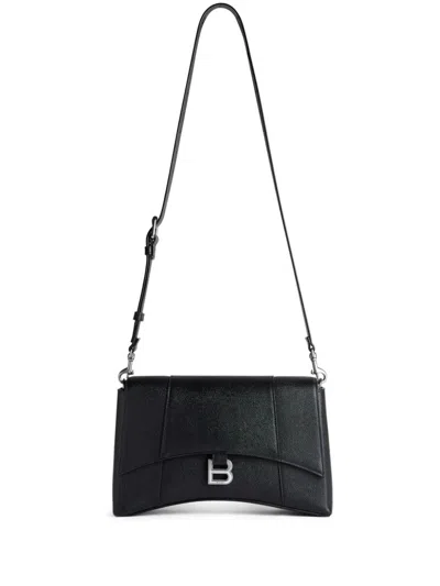 Balenciaga Sophisticated Black Leather Crossbody Handbag For Men