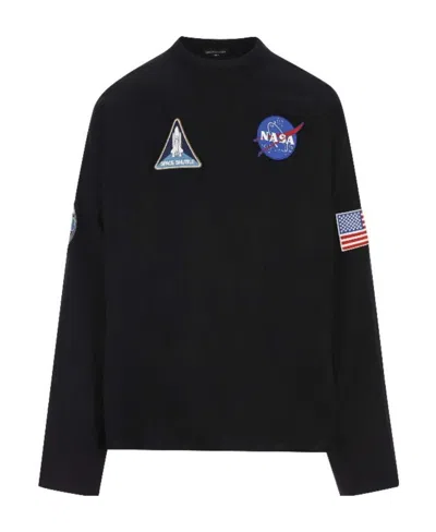 Balenciaga Space Crewneck Long Sleeve T-shirt In Black