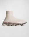 BALENCIAGA SPEED 2.0 KNIT CLEAR-SOLE SNEAKERS