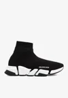 Balenciaga Technical 3d Recycled Knit Speed 2.0 Sneakers In Black