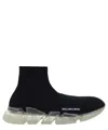 Balenciaga Women's Speed 2.0 Full Clear Sole Recycled Knit Sneaker In Black In Black