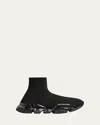 Balenciaga Womens Speed 2.0 Full Clear Sole Recycled Knit Sneaker In Black