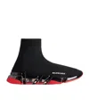 Balenciaga Clear Sole Speed 2.0 Sneakers In Black