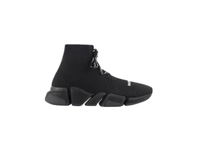 Pre-owned Balenciaga Speed 2.0 Lace Up (women's) Sneakers In Black