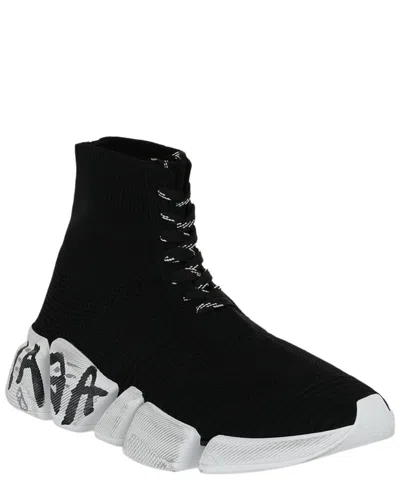 Balenciaga Speed 2.0 Lace-up Graffiti Sneaker In Black