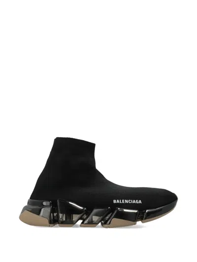 Balenciaga Speed 2.0 Logo-lettering Slip-on In Black
