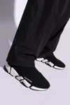 Balenciaga Speed 2.0 Logo-print Glittered Stretch-knit High-top Sneakers In Black