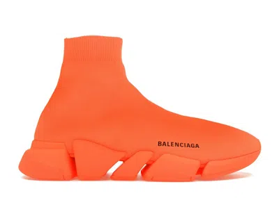 Pre-owned Balenciaga Speed 2.0 Neon (women's) Sneakers In Orange