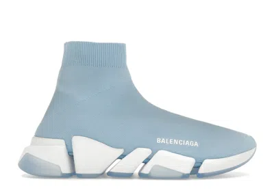 Pre-owned Balenciaga Speed 2.0 Recycled Biocolor Transparent (women's) Sneakers In Indigo/white