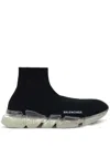 Balenciaga Women's Speed 2.0 Full Clear Sole Recycled Knit Sneaker In Black In Black