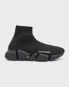 Balenciaga Speed 2.0 Recycled Knit Sneakers With Bicolor Sole In 1013 Black