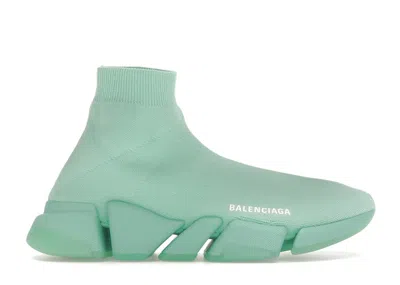 Pre-owned Balenciaga Speed 2.0 Recycled Transparent Sole (women's) Sneakers In Green