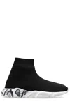 Balenciaga Speed Graffiti Sock Sneakers In Black