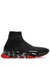 Balenciaga Clear Sole Speed 2.0 Sneakers In Black