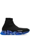 Balenciaga Clear Sole Speed 2.0 Sneakers In Black