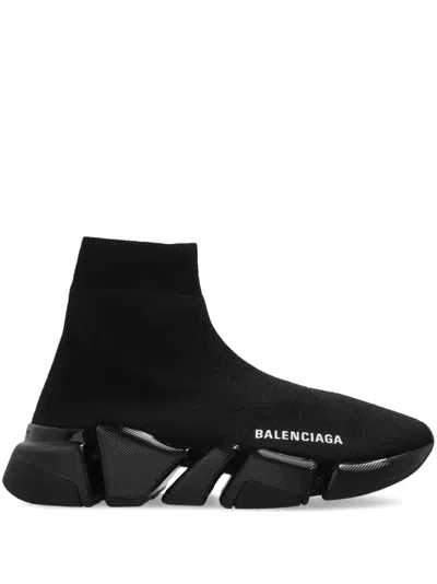 Balenciaga Sneakers Speed 2.0 In Maglia Riciclata Da Donna In Nero In Black