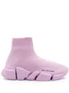 Balenciaga Speed 2.0 Clear Sole Sneakers In Pink
