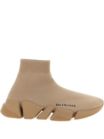 Balenciaga Speed 2.0 Sock-knit Sneakers In Neutral