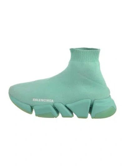Pre-owned Balenciaga Speed 2.0 Sock Sneakers In Green