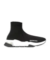 Balenciaga Speed Lt Logo-print Stretch-knit High-top Sneakers In Black