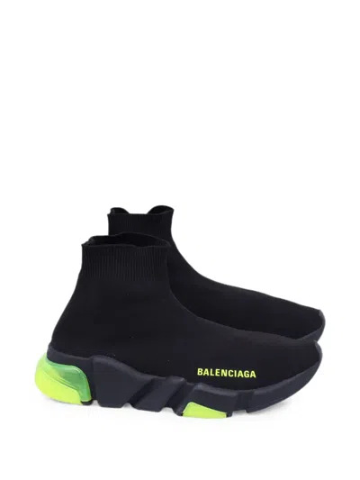 Pre-owned Balenciaga Speed Clear-sole Sneakers In Black