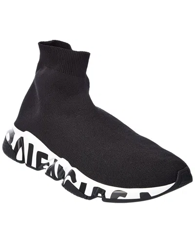 Balenciaga Speed Graffiti Sock Sneaker In Black