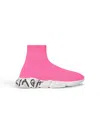 Balenciaga Speed Graffiti Sock Sneakers In Pink