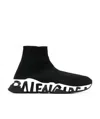 Balenciaga Speed Logo-print Stretch-knit High-top Sneakers In Black