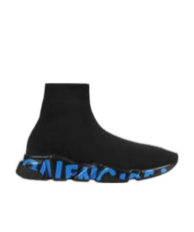 Balenciaga Speed Graffiti Sole Sneakers In Black