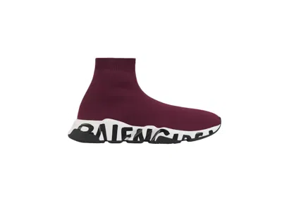 Pre-owned Balenciaga Speed Graffiti (women's) Sneakers In Purple