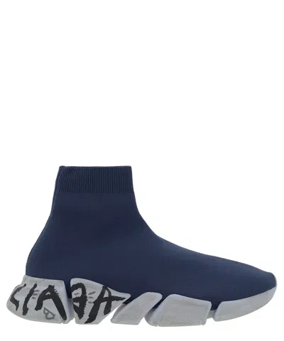 Balenciaga Speed High-top Sneakers In Blue