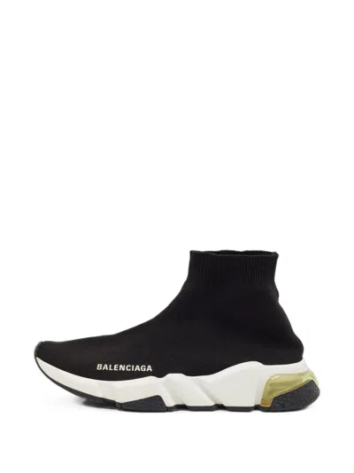 Pre-owned Balenciaga Speed High-top Sneakers In Black