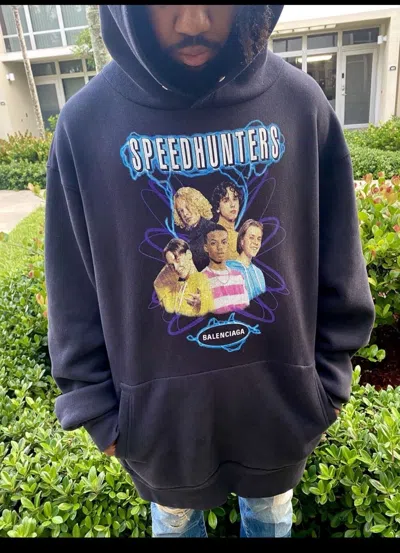 Pre-owned Balenciaga Speed Hunter Hoodie In Black