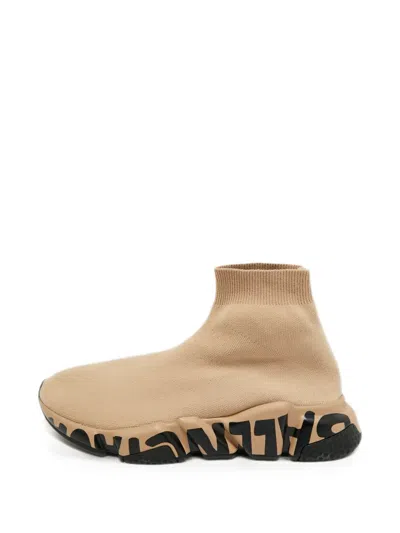 Pre-owned Balenciaga Speed Knit Sneakers In Neutral