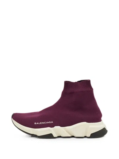 Pre-owned Balenciaga Speed Knitted Slip-on Sneakers In Red