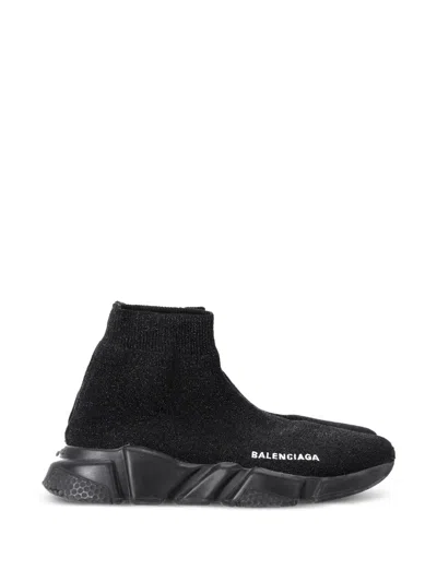 Pre-owned Balenciaga Speed Knitted Sneakers In Black