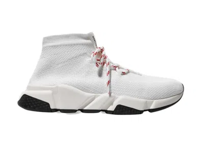 Pre-owned Balenciaga Speed Lace Up Red (women's) Sneakers In White