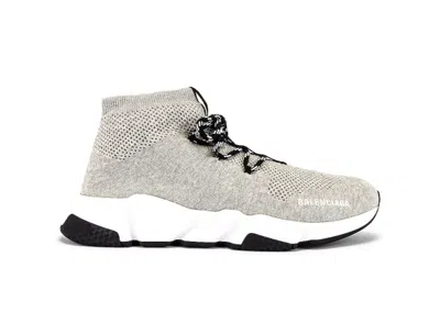 Pre-owned Balenciaga Speed Lace Up (women's) Sneakers In Grey/white/black